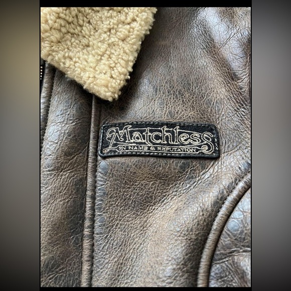 Matchless Leather Jacket Shearling Lining Size 42 - Picture 3 of 8